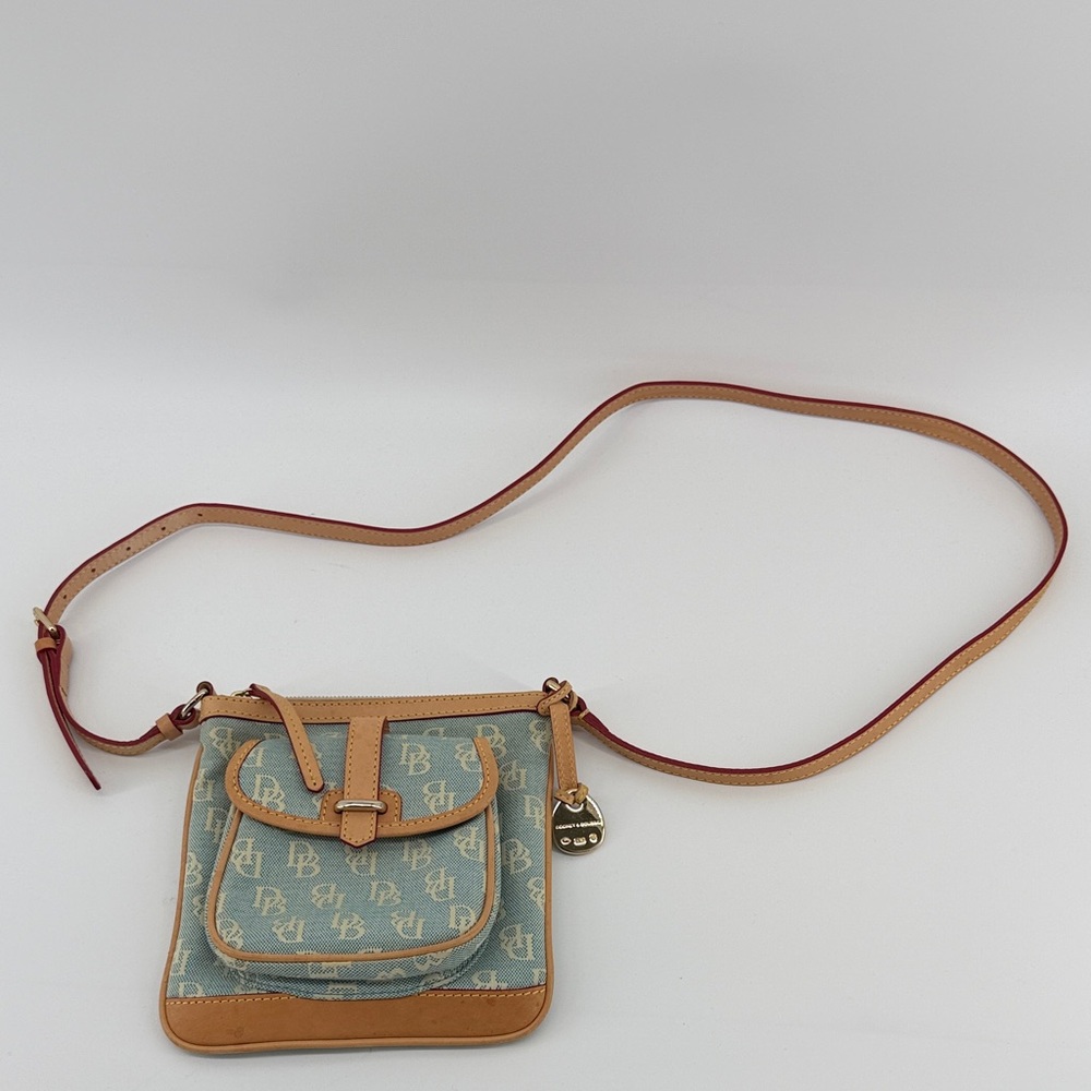 Dooney & Bourke Crossbody Bag in Light Blue and Tan A14